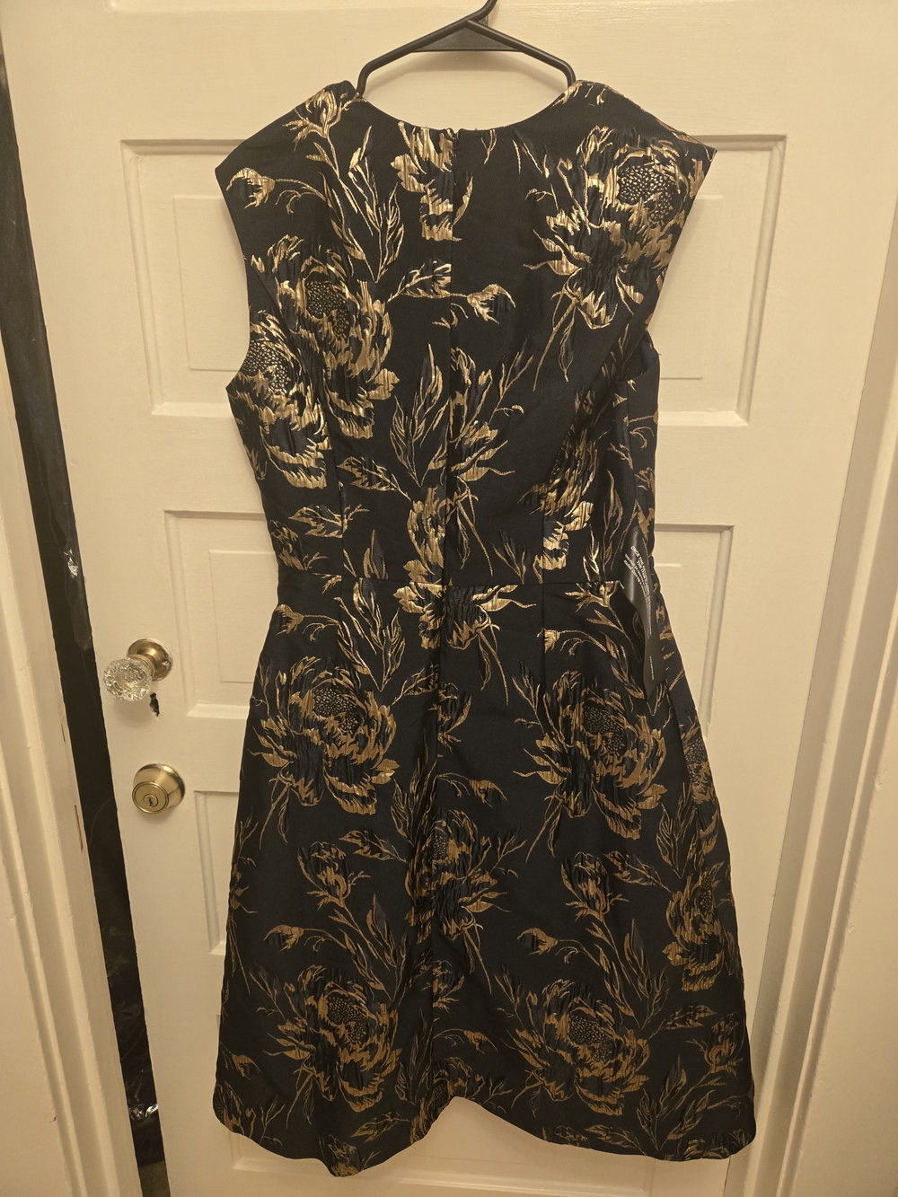 Kay Unger Black & Gold Floral Midi Dress - Picture 3 of 4